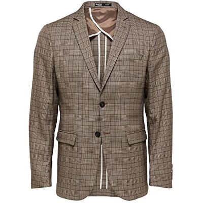 16085253 SELECTED HOMME BLACK Men's SLHSLIM-MYLOLOGAN BRWN Check BLZ B NOOS Sakko, Brownie/Checks:Check, 90 16085253 SELECTED HOMME BLACK Men's SLHSLIM-MYLOLOGAN BRWN Check BLZ B NOOS Sakko, Brownie/Checks:Check, 90