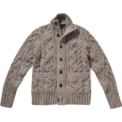 Tommy Hilfiger Męski sweter z dzianiny Rutger Cardi CF/887820827, Szary (043 Silver Fog Htr), 56 Tommy Hilfiger Męski sweter z dzianiny Rutger Cardi CF/887820827, Szary (043 Silver Fog Htr), 56