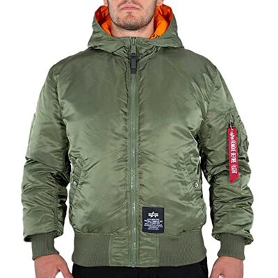 198117 ALPHA INDUSTRIES Męska kurtka puchowa z kapturem Fd Rev, Szałwia/pomarańczowy, S 198117 ALPHA INDUSTRIES Męska kurtka puchowa z kapturem Fd Rev, Szałwia/pomarańczowy, S