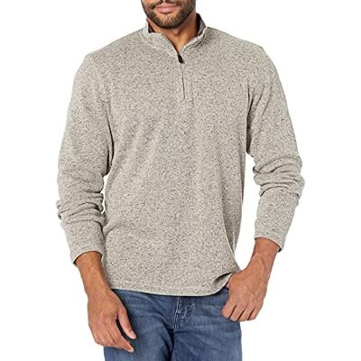 ZHGZB2D Wrangler Authentics Męski sweter polarowy z zamkiem błyskawicznym, Jasnoszary wrzosowy, S ZHGZB2D Wrangler Authentics Męski sweter polarowy z zamkiem błyskawicznym, Jasnoszary wrzosowy, S