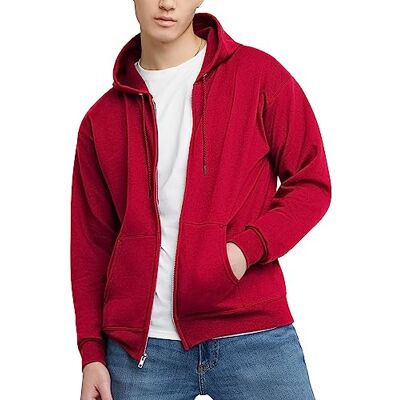 OP180-Deep Red-Medium Hanes Męska bluza z kapturem, nieprzejrzysta, czerwony (tiefes rot), M OP180-Deep Red-Medium Hanes Męska bluza z kapturem, nieprzejrzysta, czerwony (tiefes rot), M