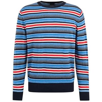 7400-55513A bugatti Męski sweter okrągły dekolt, Niebiesko-szary-340, 3XL 7400-55513A bugatti Męski sweter okrągły dekolt, Niebiesko-szary-340, 3XL
