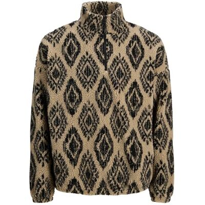 12288978-4903327 JACK & JONES Jorpaddy Teddy Half Zip Hn T25, Mocha Meringue, XXL 12288978-4903327 JACK & JONES Jorpaddy Teddy Half Zip Hn T25, Mocha Meringue, XXL