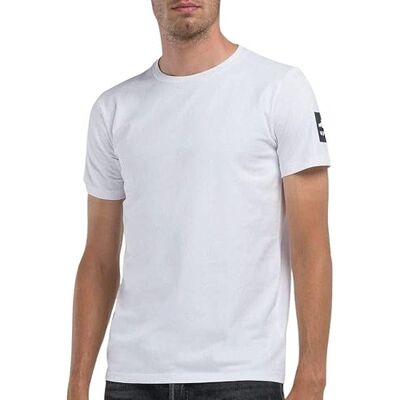 M6948 .000.23352P Replay Męski Basic T-shirt Regular Slim Fit, 001 White, XXL M6948 .000.23352P Replay Męski Basic T-shirt Regular Slim Fit, 001 White, XXL
