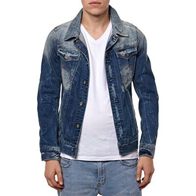 82603D-6093-3142 G-STAR RAW Męska kurtka dżinsowa 3D Arc, Średniowieczne niszczenie, M 82603D-6093-3142 G-STAR RAW Męska kurtka dżinsowa 3D Arc, Średniowieczne niszczenie, M