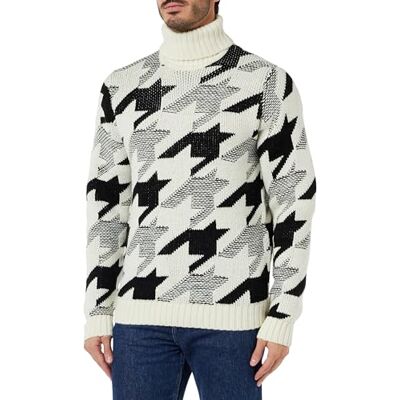 20504901 CASUAL FRIDAY Męski sweter Cfkarl Jaquard Roll Neck Knit, 114201/ecru, 3XL 20504901 CASUAL FRIDAY Męski sweter Cfkarl Jaquard Roll Neck Knit, 114201/ecru, 3XL