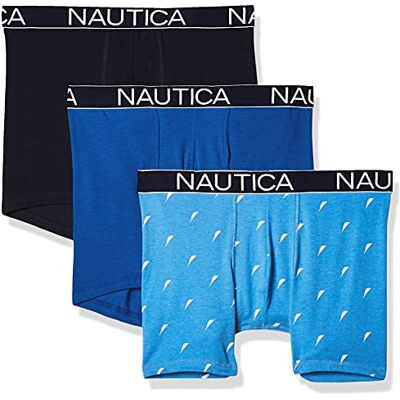 M71714-42828-XL Nautica, Męskie bokserki z bawełny ze stretchem, 3 sztuki w opakowaniu, Niebieska, XL M71714-42828-XL Nautica, Męskie bokserki z bawełny ze stretchem, 3 sztuki w opakowaniu, Niebieska, XL