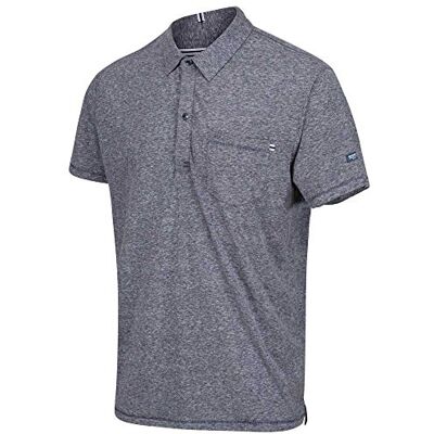RMT204 3G250 Regatta Męska bawełniana koszulka z krótkim rękawem w paski guziki dekolt t-shirty/koszulki polo/kamizelki, granatowa Marl, S RMT204 3G250 Regatta Męska bawełniana koszulka z krótkim rękawem w paski guziki dekolt t-shirty/koszulki polo/kamizelki, granatowa Marl, S