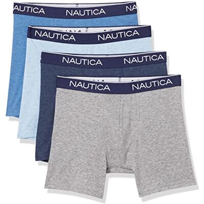 M74404-07818-M Nautica Męskie spodenki retro, Light Grey Heather/Sea Mist Heather/Dutch Heather/Peacoat Heather, M M74404-07818-M Nautica Męskie spodenki retro, Light Grey Heather/Sea Mist Heather/Dutch Heather/Peacoat Heather, M
