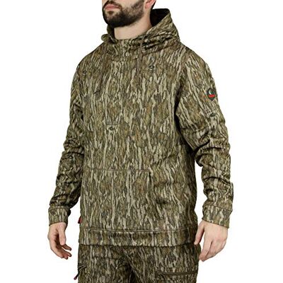 990082 Mossy Oak Męska bluza z kapturem Camo Jagd Hoodie Performance Fleece bluza z kapturem, Bottomland, M 990082 Mossy Oak Męska bluza z kapturem Camo Jagd Hoodie Performance Fleece bluza z kapturem, Bottomland, M