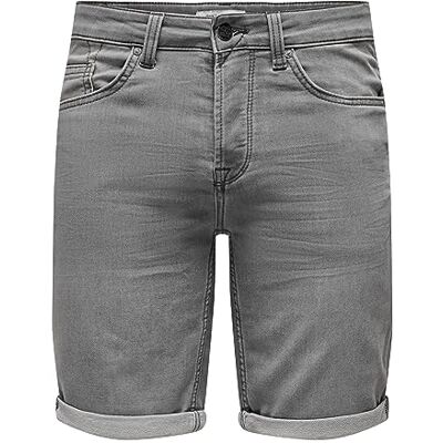 22018583 Only & Sons Męskie szorty , szary denim, XXL 22018583 Only & Sons Męskie szorty , szary denim, XXL
