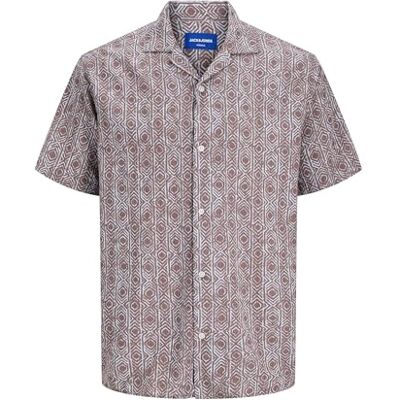 12277186-4766254 JACK & JONES Koszulka męska Jorseersucker AOP SS, Deep Taupe, M 12277186-4766254 JACK & JONES Koszulka męska Jorseersucker AOP SS, Deep Taupe, M