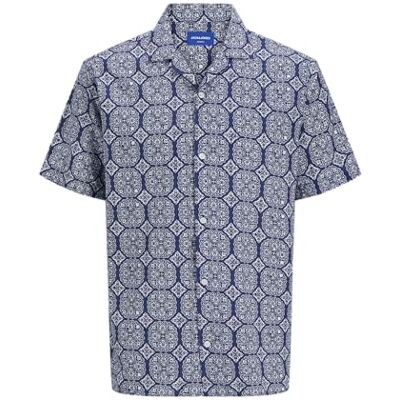 12277186-4766253 JACK & JONES Koszulka męska Jorseersucker AOP SS, Ocean Cavern, XL 12277186-4766253 JACK & JONES Koszulka męska Jorseersucker AOP SS, Ocean Cavern, XL