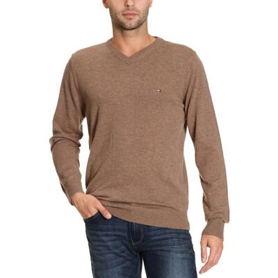 857803341 / LAMBSWOOL V-NK CF Tommy Hilfiger Męski sweter , beżowy, 48 857803341 / LAMBSWOOL V-NK CF Tommy Hilfiger Męski sweter , beżowy, 48