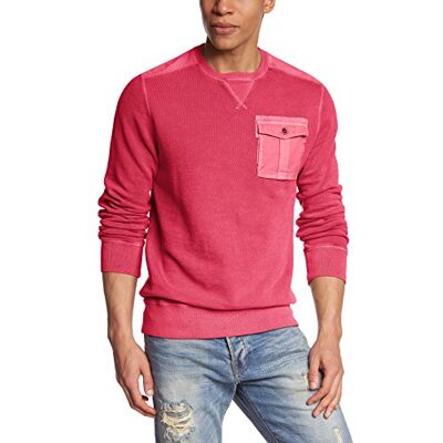 887872990-608 Tommy Hilfiger Męska bluza CHASE GMD C-NK L/S VF, jednokolorowa, czerwony (Chrysanthemum-pt 608), XXL 887872990-608 Tommy Hilfiger Męska bluza CHASE GMD C-NK L/S VF, jednokolorowa, czerwony (Chrysanthemum-pt 608), XXL
