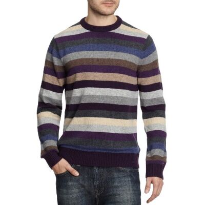 Tommy Hilfiger HINE C-NK 880335499 sweter męski, Fioletowy (Plum Grove Heather/Multi), 56 Tommy Hilfiger HINE C-NK 880335499 sweter męski, Fioletowy (Plum Grove Heather/Multi), 56