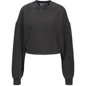 12280149-4793880 JACK & JONES Jxathena Wash Ls Cropped Crewneck SWT, czarny, XS