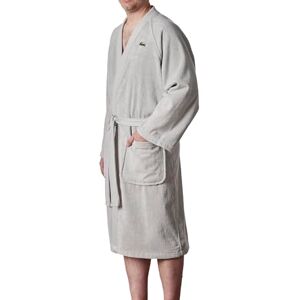 Lacoste Klasyczny szlafrok kąpielowy w100% z bawełny, dla mężczyzn i kobiet, jeden rozmiar pasuje do większości, szary Micro Chip Grey Lacoste Klasyczny szlafrok kąpielowy w100% z bawełny, dla mężczyzn i kobiet, jeden rozmiar pasuje do większości, szary Micro Chip Grey