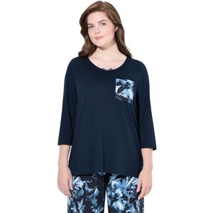 834545 Ulla Popken Damska koszulka piżamowa, duże rozmiary, plus size, dekolt w łódkę, rękaw 3/4, bawełna ekologiczna, morski, 46-48 834545 Ulla Popken Damska koszulka piżamowa, duże rozmiary, plus size, dekolt w łódkę, rękaw 3/4, bawełna ekologiczna, morski, 46-48