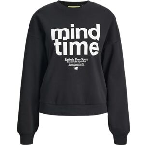 12282516-4849472 JACK & JONES Jxmimi RLX Ls Print Crew SWT, czarny, XS