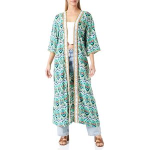 29326432-NA03 nascita Kimono damskie, Zielony, wielokolorowy., S 29326432-NA03 nascita Kimono damskie, Zielony, wielokolorowy., S