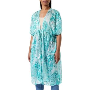 29326464-AL04 aleva Kimono damskie, Zielony biały, S 29326464-AL04 aleva Kimono damskie, Zielony biały, S
