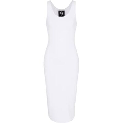 XW000820 Armani Exchange Damska ikona projektu, sukienka bez rękawów, małe logo haft, Czarny, S XW000820 Armani Exchange Damska ikona projektu, sukienka bez rękawów, małe logo haft, Czarny, S