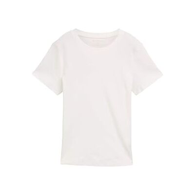 1048112 TOM TAILOR Damska koszulka z okrągłym dekoltem, 10315 Whisper White, XL 1048112 TOM TAILOR Damska koszulka z okrągłym dekoltem, 10315 Whisper White, XL