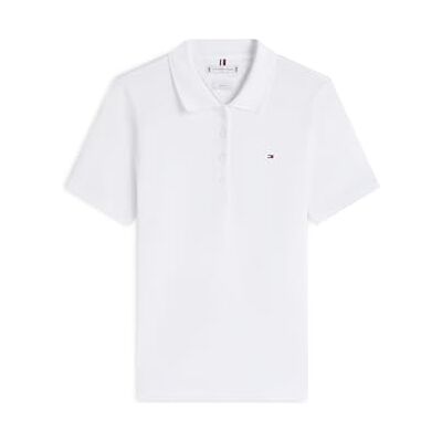 WW0WW42047 Tommy Hilfiger Damska koszulka polo 1985 Slim Pique SS S/S Polo, Th Optic biała, L, Th Optic White, L WW0WW42047 Tommy Hilfiger Damska koszulka polo 1985 Slim Pique SS S/S Polo, Th Optic biała, L, Th Optic White, L