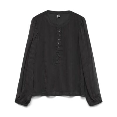 10334567-4895317 VERO MODA Vmpetra Ls Top WVN Ga Noos, czarny, L 10334567-4895317 VERO MODA Vmpetra Ls Top WVN Ga Noos, czarny, L