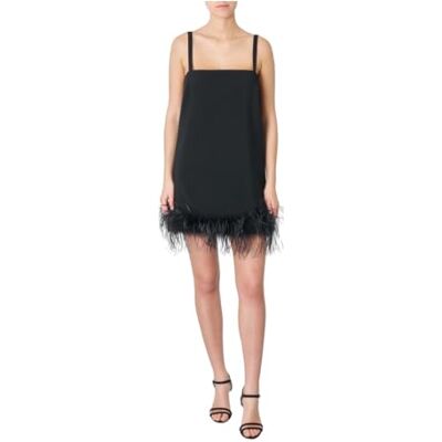 102949_A1N0 TREBBIANO Sukienka Crepe Stretch z piórami i haftem, Z99_czarny Limuzyna, 36 102949_A1N0 TREBBIANO Sukienka Crepe Stretch z piórami i haftem, Z99_czarny Limuzyna, 36