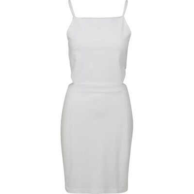 TB2614-00220 Urban Classics Damska letnia sukienka Ladies Short Spaghetti Pique Dress, biały (White 00220), XL TB2614-00220 Urban Classics Damska letnia sukienka Ladies Short Spaghetti Pique Dress, biały (White 00220), XL