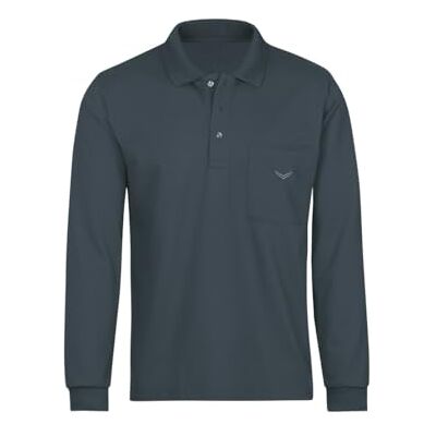 521652_018_M Trigema Damska koszulka polo z długim rękawem z bawełny, antracytowy, M 521652_018_M Trigema Damska koszulka polo z długim rękawem z bawełny, antracytowy, M