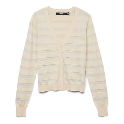 10327790-4723249 VERO MODA Vmhappyshine Stripe Ls dekolt w serek kardigan damski, brzoza, L 10327790-4723249 VERO MODA Vmhappyshine Stripe Ls dekolt w serek kardigan damski, brzoza, L
