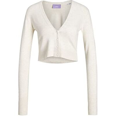 12224471-4156606 JJXX Damski Jxisabel Ls Miękki Cropped Cardigan Knit, Snow White, M 12224471-4156606 JJXX Damski Jxisabel Ls Miękki Cropped Cardigan Knit, Snow White, M