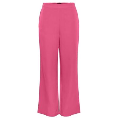17140744 PIECES Damskie spodnie Pcbossy Hw Wide Plain Pant Noos, różowy (Hot Pink), (M) W / 32L 17140744 PIECES Damskie spodnie Pcbossy Hw Wide Plain Pant Noos, różowy (Hot Pink), (M) W / 32L