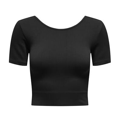 15317056 ONPJAIA Life SS 2-Way Crop Seam TOP NOOS, czarny, XS-S 15317056 ONPJAIA Life SS 2-Way Crop Seam TOP NOOS, czarny, XS-S