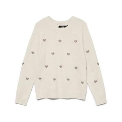 10330790-4912498 VERO MODA Vmdoffy Intarsia Ls O-NCK sweter Ga Noos, brzoza, XL 10330790-4912498 VERO MODA Vmdoffy Intarsia Ls O-NCK sweter Ga Noos, brzoza, XL