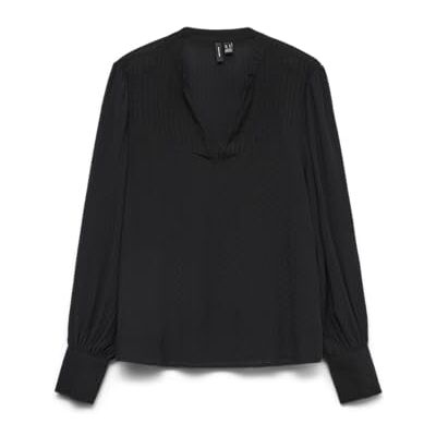 10340223-4913662 VERO MODA Vmesther Ls Top WVN Ga Noos, czarny, S 10340223-4913662 VERO MODA Vmesther Ls Top WVN Ga Noos, czarny, S