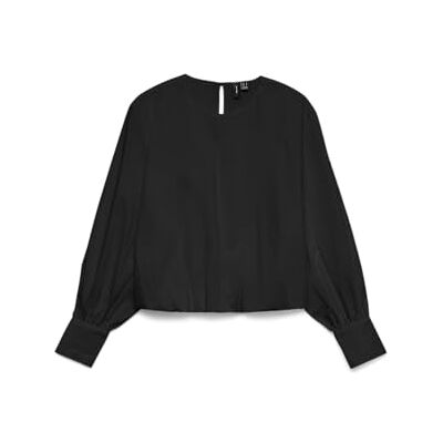 10335474-4930510 VERO MODA Vmfriba Ls Bubblehem Top WVN, czarny, L 10335474-4930510 VERO MODA Vmfriba Ls Bubblehem Top WVN, czarny, L