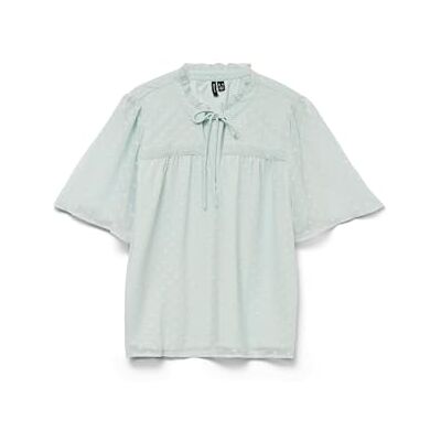 10325309-4691220 Vero Moda Vmleah SS Lace Top WVN Ga Noos, Gray Mist, M 10325309-4691220 Vero Moda Vmleah SS Lace Top WVN Ga Noos, Gray Mist, M