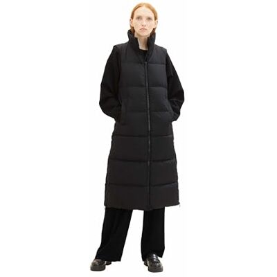 1036571 Długa damska kamizelka pikowana TOM TAILOR z denimu, 14482-głęboka czerń, XS 1036571 Długa damska kamizelka pikowana TOM TAILOR z denimu, 14482-głęboka czerń, XS