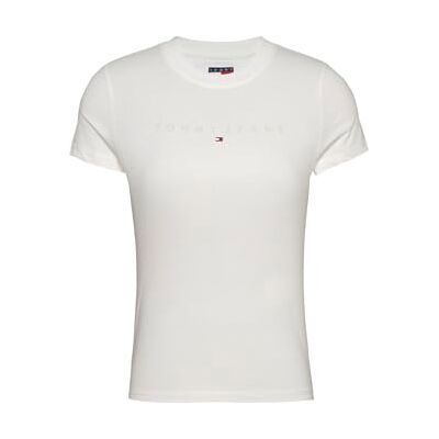 DW0DW20315 Tommy Jeans Damska koszulka TJW SLIM TONAL LINEAR TEE EXT S/S T-Shirt, biała, XXS, Biały (Ecru), XXS DW0DW20315 Tommy Jeans Damska koszulka TJW SLIM TONAL LINEAR TEE EXT S/S T-Shirt, biała, XXS, Biały (Ecru), XXS