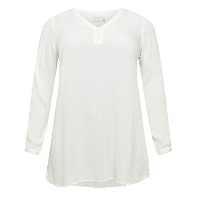 10580002 Kaffe Curve damska plus rozmiar tuunic długi rękaw bluzka V-Neck, biała, 52 10580002 Kaffe Curve damska plus rozmiar tuunic długi rękaw bluzka V-Neck, biała, 52