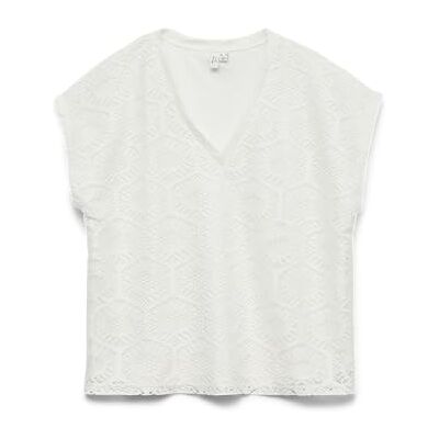 10339226-4897422 Vmiris Crochet T-shirt z dekoltem w serek JRS Btq, Cloud Dancer, S 10339226-4897422 Vmiris Crochet T-shirt z dekoltem w serek JRS Btq, Cloud Dancer, S