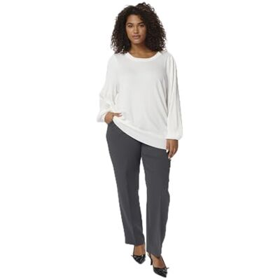 10582598 Kaffe Curve Plus Size damski sweter z okrągłym dekoltem wzór dzianinowy regularny krój, kreda, XL-du?e rozmiary 10582598 Kaffe Curve Plus Size damski sweter z okrągłym dekoltem wzór dzianinowy regularny krój, kreda, XL-du?e rozmiary