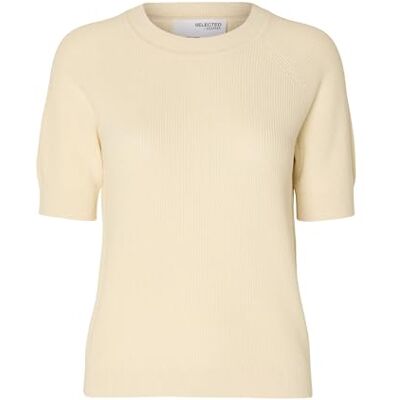 16092292 SELECTED FEMME Damski sweter Slfelinna New Ss Knit Top Noos, brzoza, XL 16092292 SELECTED FEMME Damski sweter Slfelinna New Ss Knit Top Noos, brzoza, XL