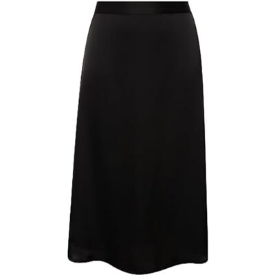 822534 Ulla Popken Damskie duże rozmiary plus size satynowa spódnica midi, linia A, komfortowy ściągacz , czarny, 46-48 822534 Ulla Popken Damskie duże rozmiary plus size satynowa spódnica midi, linia A, komfortowy ściągacz , czarny, 46-48
