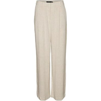 10283181 VERO MODA Women's VMTIRAVER MR Wide Linen Pants spodnie, Oatmeal/Detail: Nature Tone AS Offer Sample, XS/30, Oatmeal/Szczegóły: naturalny odcień As Offer Sample, 30W / 30L 10283181 VERO MODA Women's VMTIRAVER MR Wide Linen Pants spodnie, Oatmeal/Detail: Nature Tone AS Offer Sample, XS/30, Oatmeal/Szczegóły: naturalny odcień As Offer Sample, 30W / 30L