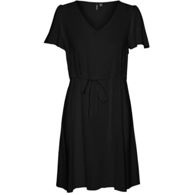 10307990-4538722 VERO MODA Vmeasy Joy Ss Short Dress WVN Ga letnia sukienka, czarny, XS 10307990-4538722 VERO MODA Vmeasy Joy Ss Short Dress WVN Ga letnia sukienka, czarny, XS